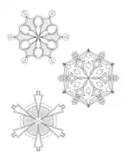 Snowflake Intricate Set Of 3 P2 Coloring Template