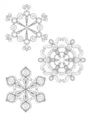Free Download PDF Books, Snowflake Intricate Set Of 3 P3 Coloring Template