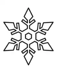 Snowflake Simple Outline 11 Coloring Template