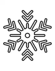 Snowflake Simple Outline 13 Coloring Template
