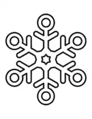 Snowflake Simple Outline 14 Coloring Template