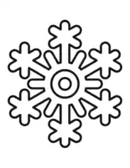 Snowflake Simple Outline 15 Coloring Template