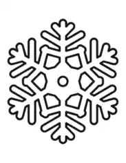 Free Download PDF Books, Snowflake Simple Outline 21 Coloring Template