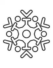 Free Download PDF Books, Snowflake Simple Outline 23 Coloring Template