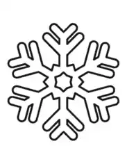 Snowflake Simple Outline 24 Coloring Template