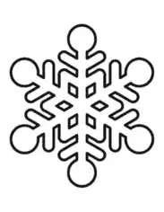 Snowflake Simple Outline 3 Coloring Template
