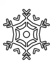 Snowflake Simple Outline 30 Coloring Template