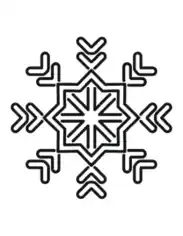 Snowflake Simple Outline 32 Coloring Template