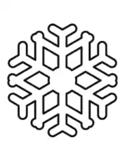 Snowflake Simple Outline 4 Coloring Template