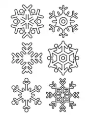 Snowflake Simple Outline 6 Designs P2 Coloring Template