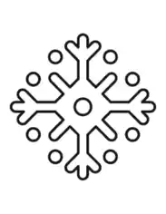 Free Download PDF Books, Snowflake Simple Outline 7 Coloring Template