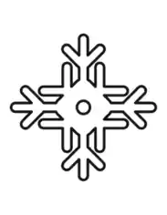 Free Download PDF Books, Snowflake Simple Outline 9 Coloring Template