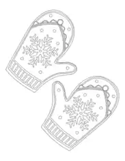 Free Download PDF Books, Snowflake Winter Mittens Coloring Template