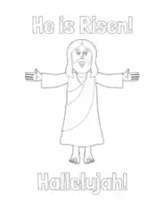 Free Download PDF Books, Bible He Is Risen Hallelujah Coloring Template