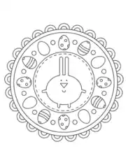 Easter Cute Mandala For Kids Coloring Template