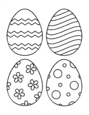 Free Download PDF Books, Easter Egg Patterned 1 Medium 4 Coloring Template