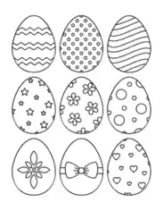 Free Download PDF Books, Easter Egg Patterned Small 9 Coloring Template