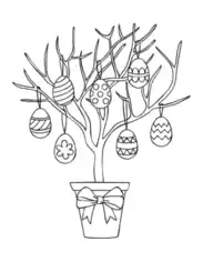 Free Download PDF Books, Easter Egg Tree Coloring Template