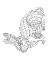 Easter Patterned Rabbit Coloring Template