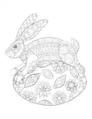 Free Download PDF Books, Easter Rabbits Egg Decorative Coloring Template