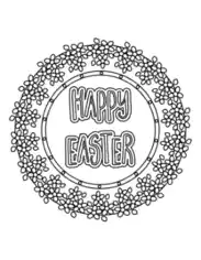 Easter Spring Flowers Detailed Coloring Template