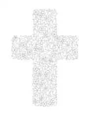 Free Download PDF Books, Cross Doodle For Kids Bible Coloring Template