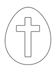 Egg Cross Bible Coloring Template