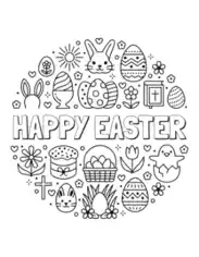 Free Download PDF Books, Happy Easter Icons Bible Coloring Template