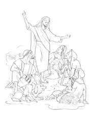 Jesus Teaching Bible Coloring Template