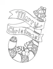 Free Download PDF Books, Christmas Merry Decorated Candy Cane Coloring Template