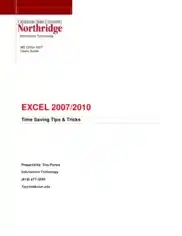 Free Download PDF Books, Excel 2007 2010 Tips Tricks Guide, Excel Formulas Tutorial