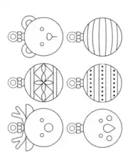 Free Download PDF Books, Christmas Ornaments Bauble P3 Coloring Template