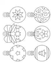 Christmas Ornaments Bauble P5 Coloring Template