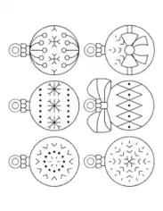 Free Download PDF Books, Christmas Ornaments Bauble P7 Coloring Template