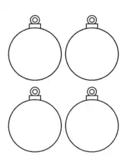 Christmas Ornaments Blank Round Bauble Coloring Template