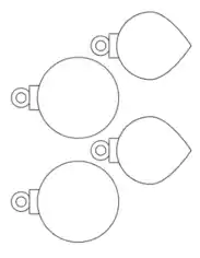 Christmas Ornaments Blank Round Drop Coloring Template