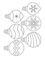 Christmas Ornaments Simple Patterned Set Of P2 Coloring Template