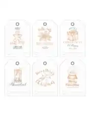 Free Download PDF Books, Christmas Tags Gingerbread Holly Gifts Snowglobe Coloring Template