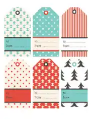Free Download PDF Books, Christmas Tags Scandi Dots Trees Coloring Template