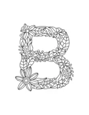 Flower Letter B Coloring Template