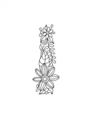 Flower Letter I Coloring Template