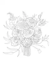 Free Download PDF Books, Flower Bouquet Flowers Coloring Template