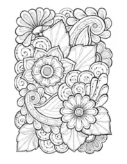 Flower Doodle To Color 4 Coloring Template