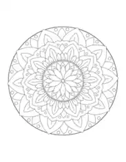 Flower Intricate Mandala Coloring Template