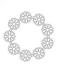 Free Download PDF Books, Flower Simple Flower Wreath Coloring Template