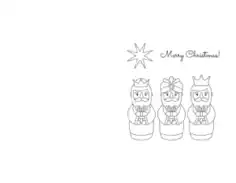 Free Download PDF Books, Christmas Cards 3 Kings Star Coloring Template