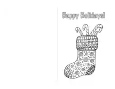Free Download PDF Books, Christmas Cards Candy Cane Stockings Coloring Template