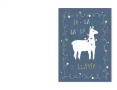Christmas Cards Falalala Llama Coloring Template