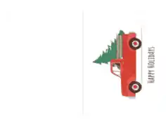 Free Download PDF Books, Christmas Cards Happy Holidays Tree Truck Snow Coloring Template