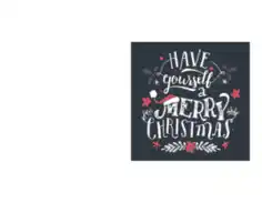 Free Download PDF Books, Christmas Cards Have Yourself Merry Blackboard Coloring Template